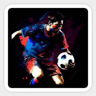 Soccer Player Graffiti Art Splash Paint Sticker